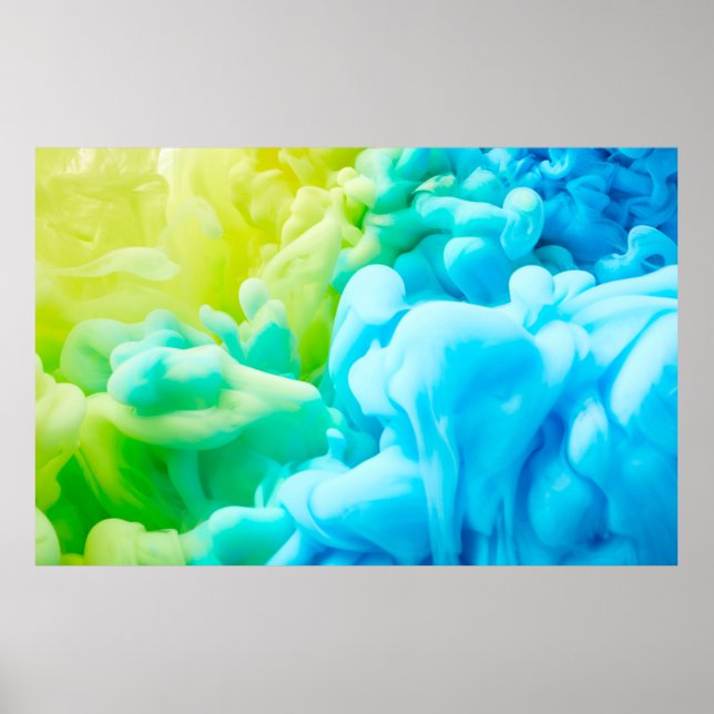 Affiche Bouche d'encre dans le fond d'eau abstrait, arrièr (Devant)