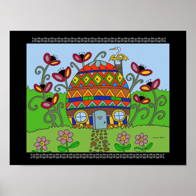 Affiche Bouche sur une maison Pysanka (Devant)