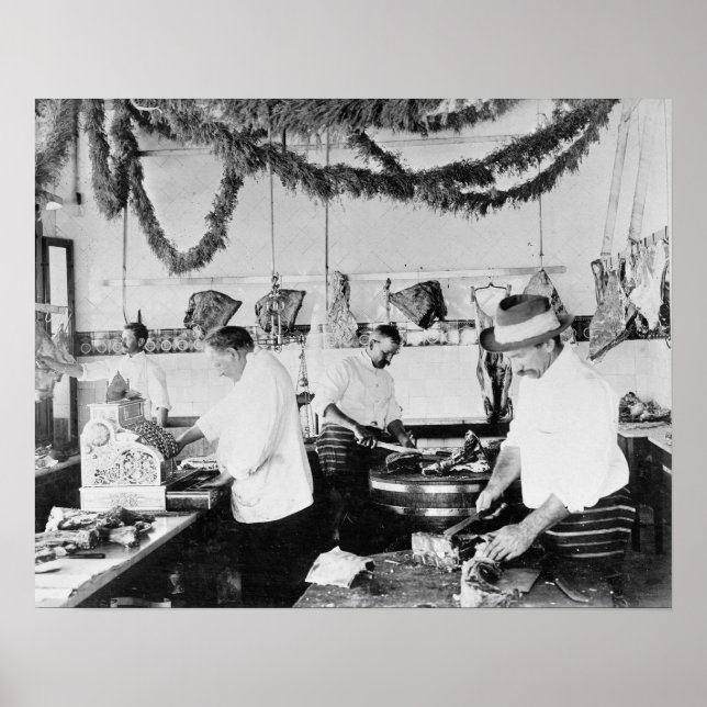 Affiche Boucherie, 1895. Photo ancienne (Devant)