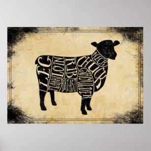 Affiche boucherie art imprimerie pavillon de chasse à l'ag