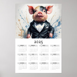 Affiche Bouchon d'aquarelle portant un calendrier de mur T
