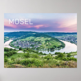 Affiche Boucle Moselle Coucher de soleil Kroev Panorama Al