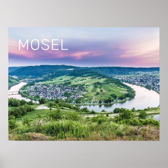 Affiche Boucle Moselle Coucher de soleil Kroev Panorama Al (Devant)