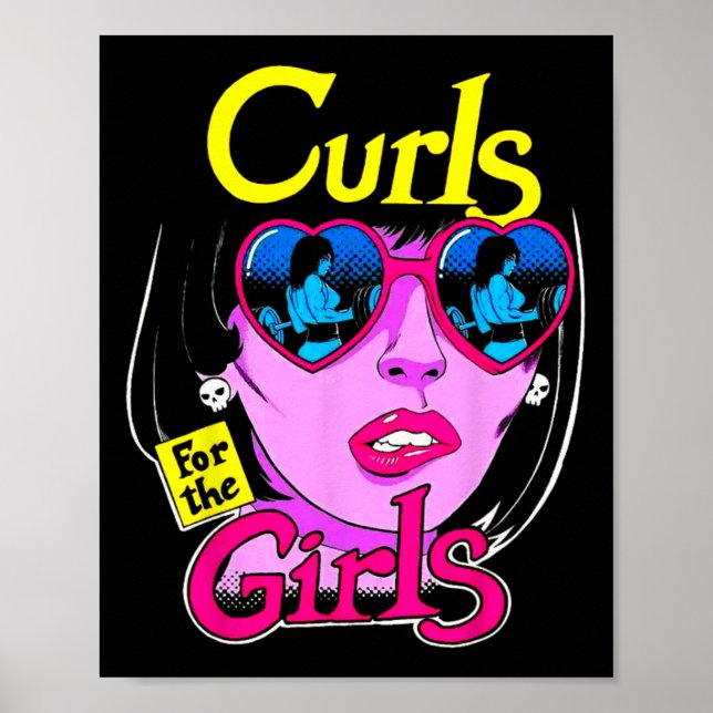 Affiche Boucles Drôles Pour Filles Gymnastique Haltérophil (Devant)