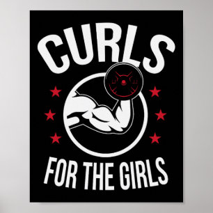Affiche Boucles Pour Les Filles Funny Bodybuilding Poids-l