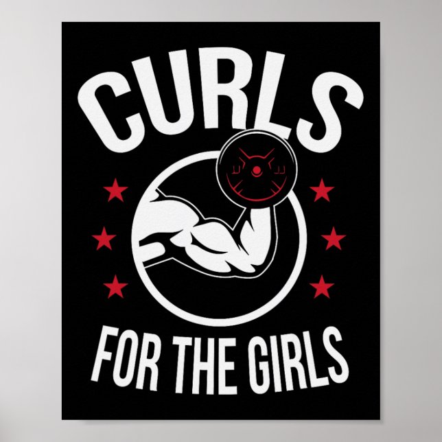 Affiche Boucles Pour Les Filles Funny Bodybuilding Poids-l (Devant)