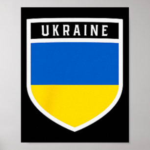 Affiche Bouclier de drapeau ukrainien Style de poche Clic
