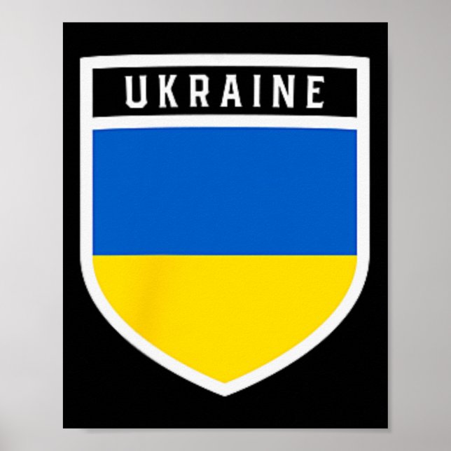 Affiche Bouclier de drapeau ukrainien Style de poche Clic  (Devant)