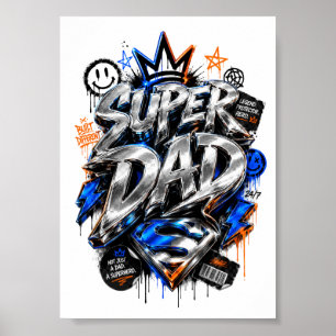 Affiche Bouclier de Graffiti Super Papa