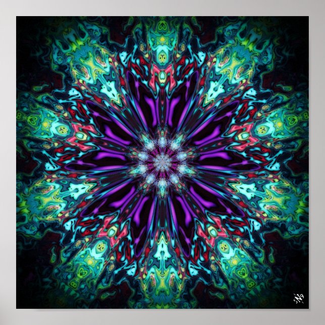 Affiche Bouclier de monstres de fleurs v1 - pareidolia mot (Devant)