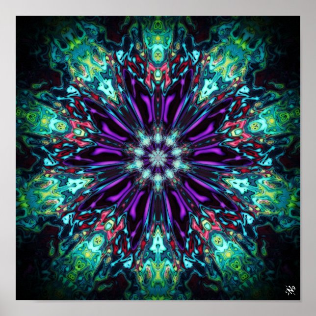 Affiche Bouclier de monstres de fleurs v2 - pareidolia mot (Devant)