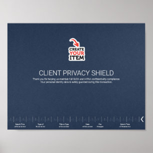 Affiche Bouclier de protection de confidentialité de notai