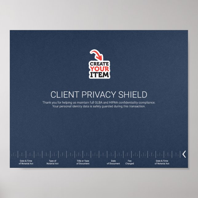 Affiche Bouclier de protection de confidentialité de notai (Devant)