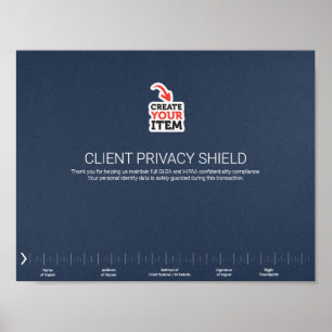 Affiche Bouclier de protection de confidentialité notarial