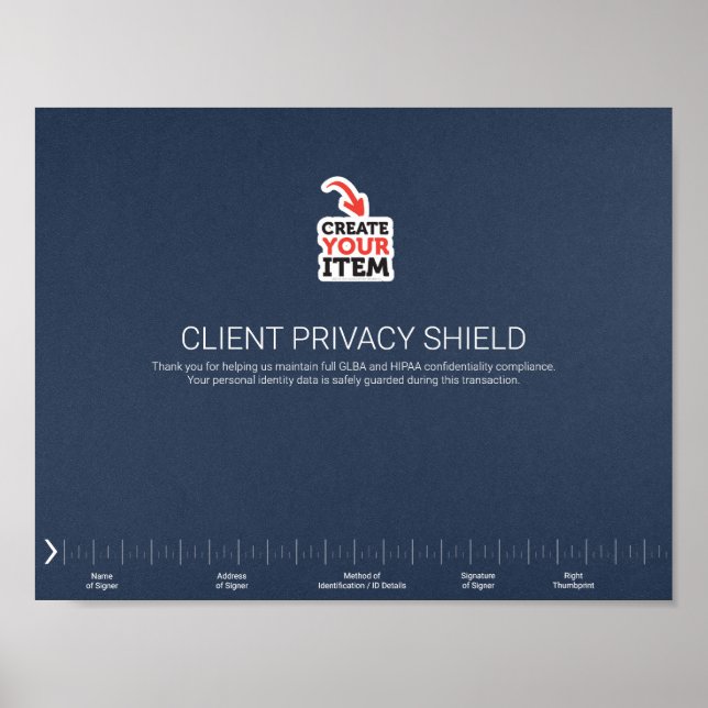 Affiche Bouclier de protection de confidentialité notarial (Devant)