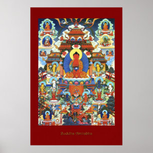Affiche Bouddha Amitabha Série d'affiches d'art religieux