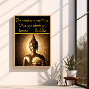 Affiche Bouddha avec fleur de lotus