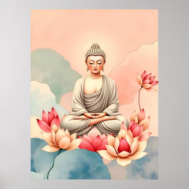 Affiche Bouddha Bouddhisme Zen Spiritualité Paix (Devant)