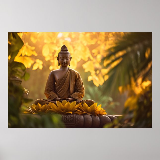 Affiche Bouddha calme nature paisible (Devant)
