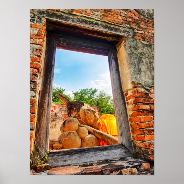 Affiche Bouddha couché, Ayutthaya (Devant)