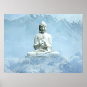 Affiche Bouddha dans les nuages