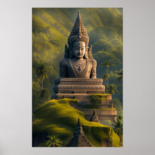 Affiche Bouddha de montagne indonésien  (Devant)