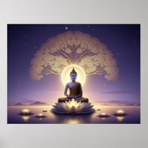 Affiche Bouddha D'Oeuvre Serene En Aura Tranquille