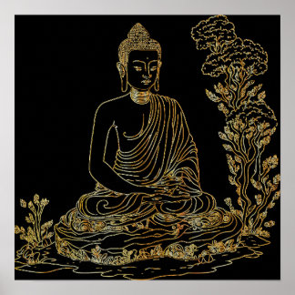 Affiche Bouddha d'or