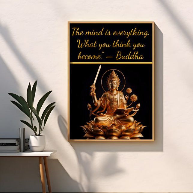 Affiche Bouddha d'or sur le trône du lotus (Créateur téléchargé)
