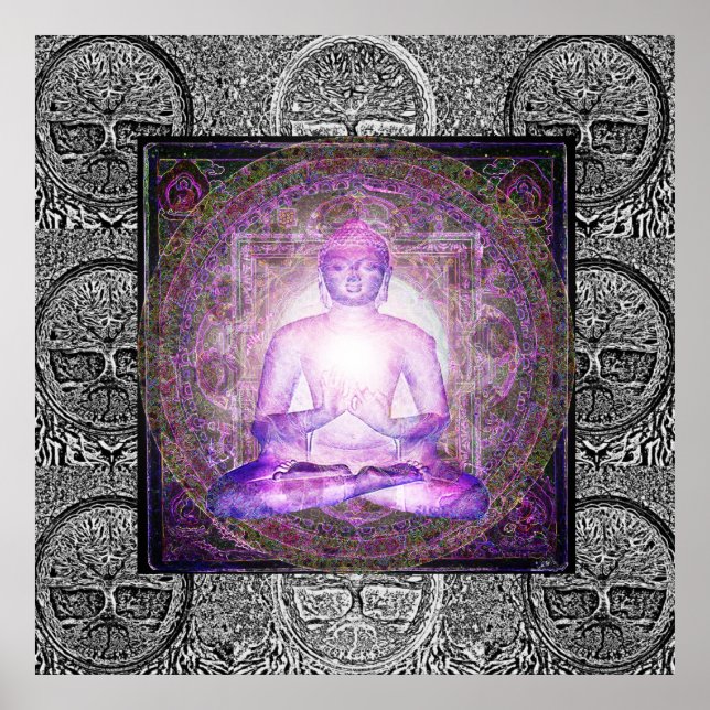Affiche Bouddha et arbre de vie (Devant)