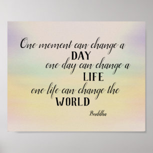 Affiche bouddha inspirant citation aquarelle design