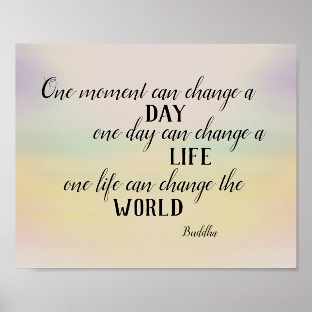 Affiche bouddha inspirant citation aquarelle design (Devant)