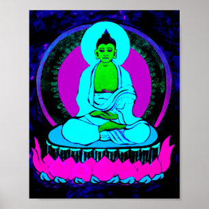 Affiche Bouddha néon moderne