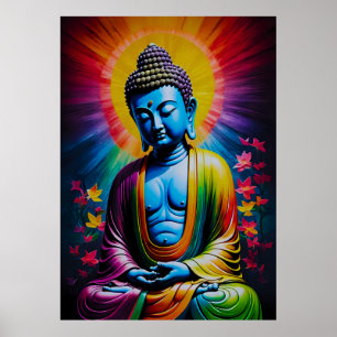 Affiche Bouddha Rayons Sacrés de Paix