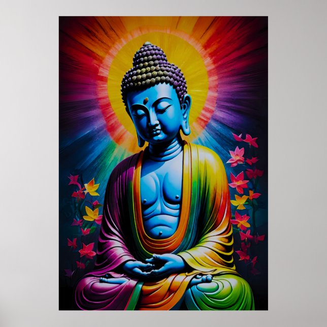 Affiche Bouddha Rayons Sacrés de Paix (Devant)