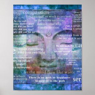 Affiche Bouddha Réveil art spirituel avec citations