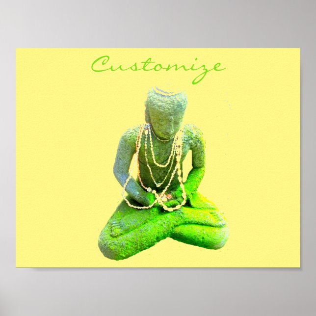 Affiche Bouddha vert Mossy méditant Thunder_Cove (Devant)