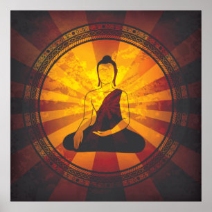 Affiche Bouddha vintage