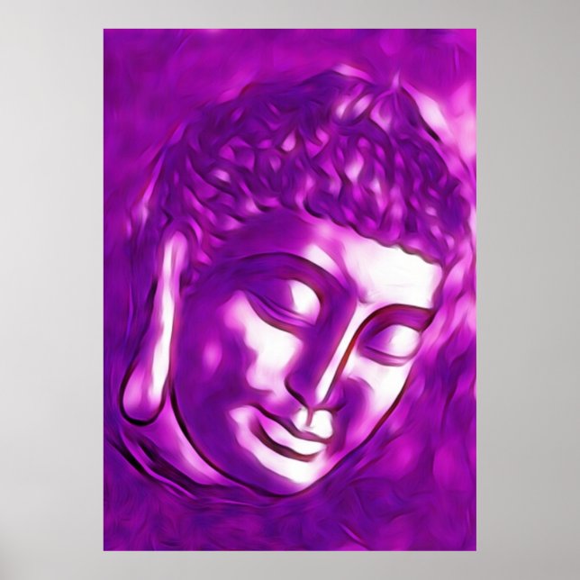 Affiche Bouddha violet Art Portrait Bouddhisme Amour spiri (Devant)