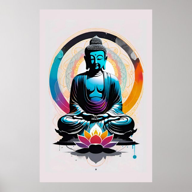Affiche Bouddha Zen Art (Devant)