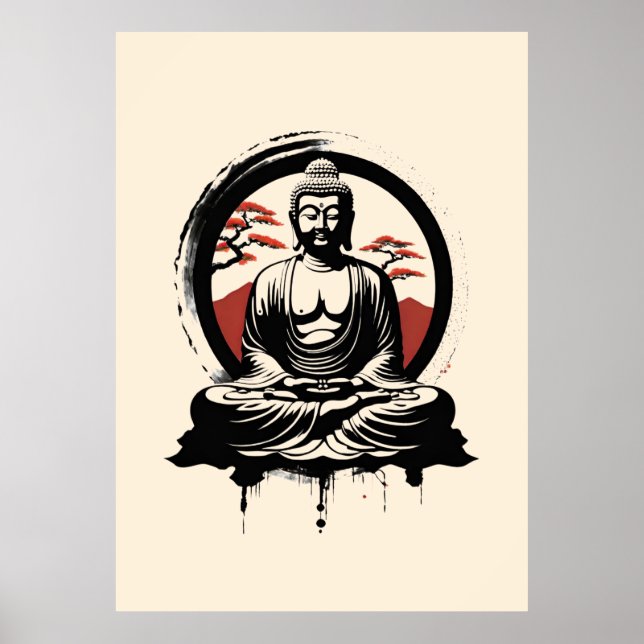Affiche Bouddha Zen japonais  (Devant)