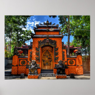 Affiche Bouddhisme de la porte du temple Indonésie Destina