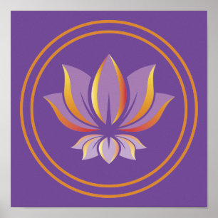 Affiche Bouddhisme Fleur Lotus Spiritualité Zen
