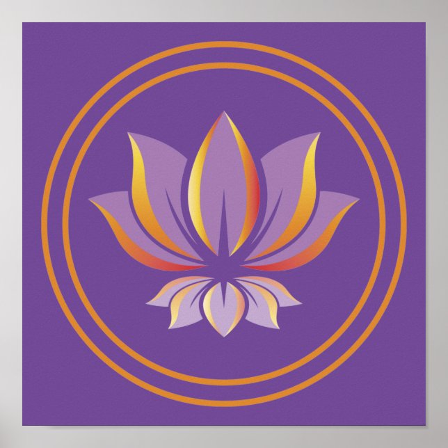 Affiche Bouddhisme Fleur Lotus Spiritualité Zen (Devant)