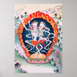 Affiche bouddhiste tibétaine d'art
