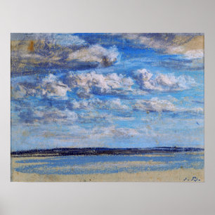 Affiche Boudin - Ciel bleu Nuages blancs 1854