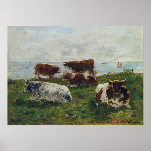 Affiche Boudin - Cows Near Sea 1896 (Devant)