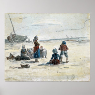 Affiche Boudin - Épouses de pêcheurs, 1855