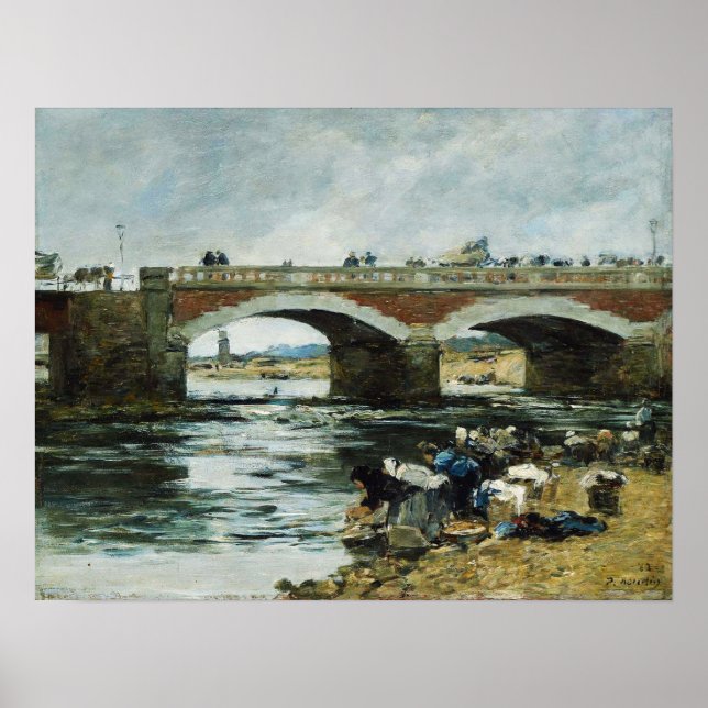 Affiche Boudin - Lisseuses Près Du Pont 1883 (Devant)