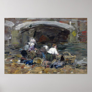 Affiche Boudin - Lisseuses Près Du Pont 1885